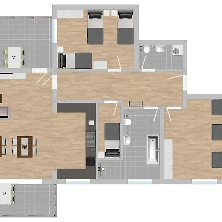 Lap105 - Moderne Monteurwohnung Uebergangswohnung Apartman